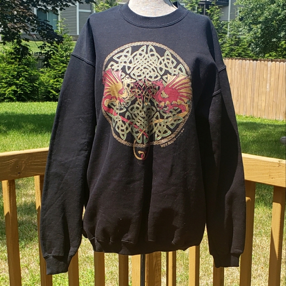 NWT Vintage Keltic Dragon Crew Neck Sweatshirt